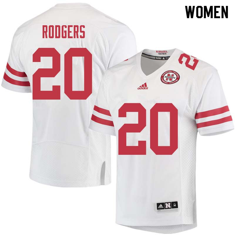 Women #20 Johnny Rodgers Nebraska Cornhuskers College Football Jerseys Sale-White